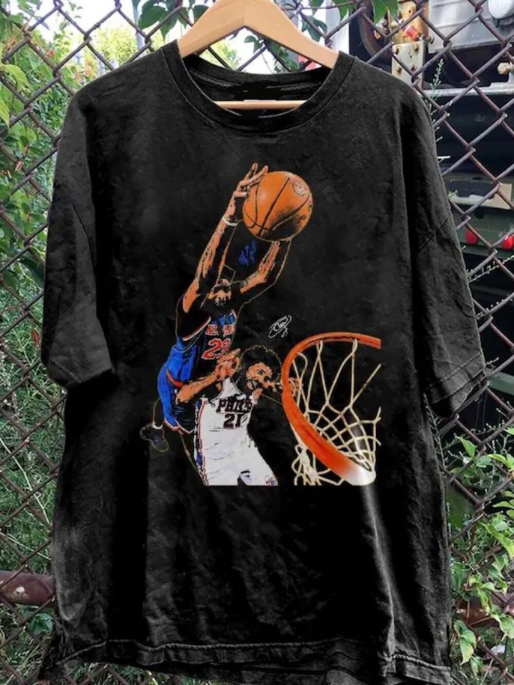 Mitchell Robinson Dunks On Joel Embiid T Shirt 257